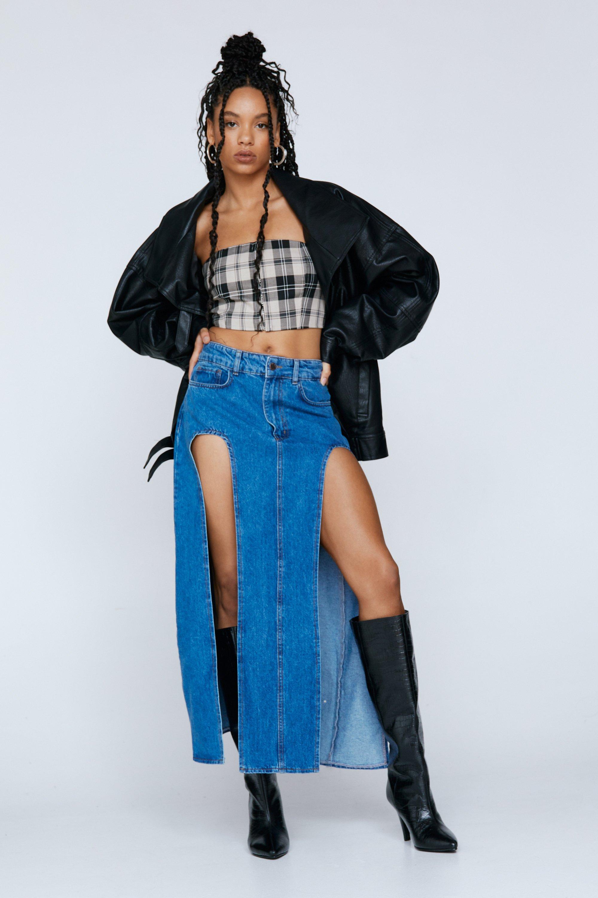 Maxi denim hotsell skirts home depot